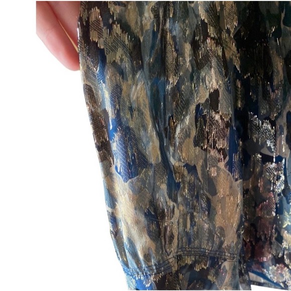 B&SH Blue and Gold Shimmer Blouse - Picture 8 of 8